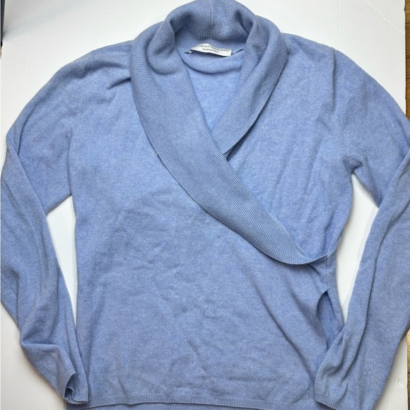 Brunello Cucinelli Cashmere women's blue faux wrap sweater sz S